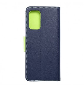 Etui Fancy pour Oppo A54 5G / A74 5G / A93 5G Bleu marine/ Lime