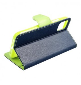 Etui Fancy pour Oppo A54 5G / A74 5G / A93 5G Bleu marine/ Lime