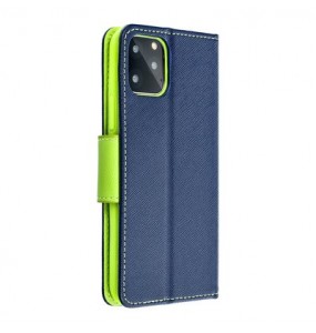 Etui Fancy pour Samsung A52 LTE / A52 5G / A52s - Bleu marine / Citron vert