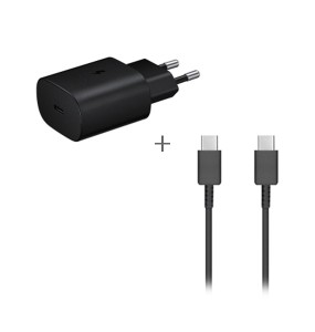 Samsung Originale Chargeur rapide EP-TA800 3A 25W inkl. Câbles Data USB TYP-C noir