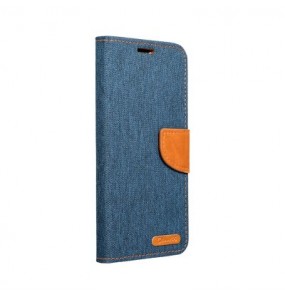 Etui Canvas pour Samsung Galaxy S21 FE - Bleu marine / Marron