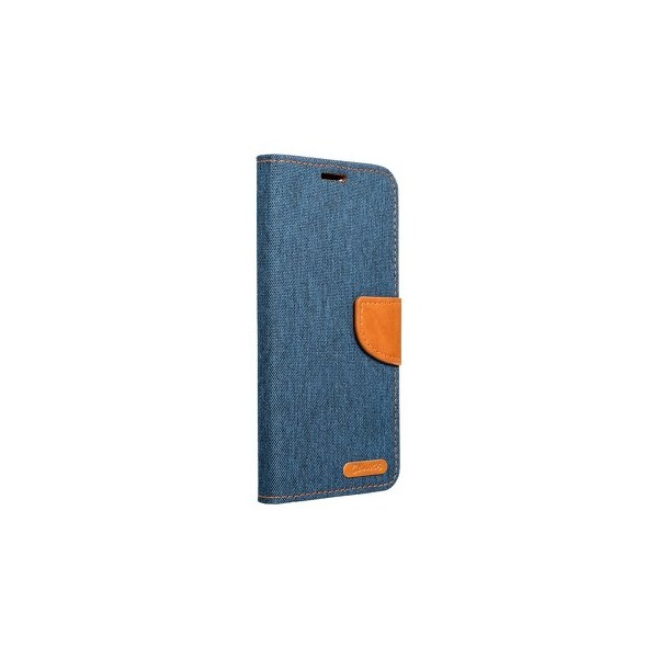 Etui Canvas pour Samsung Galaxy S21 FE - Bleu marine / Marron