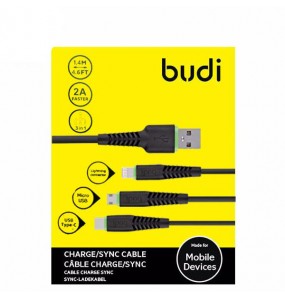 Câble Budi M8J150T3 câble 3 en 1