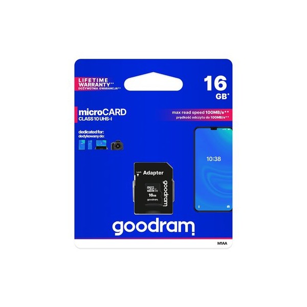 MicroSD Goodram 16GO avec adaptateur SD