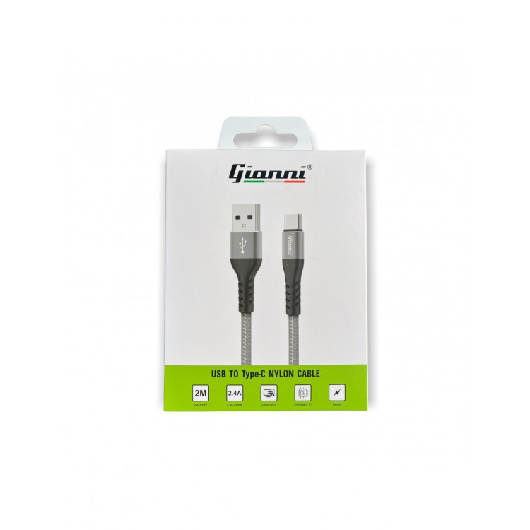 Câble charge rapide 2.4A USB Type C GIANNI 200cm