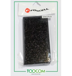 Etui Forcell pour iPhone 11 Pro - Noir paillettes