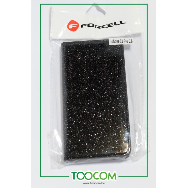 Etui Forcell pour iPhone 11 Pro - Noir paillettes