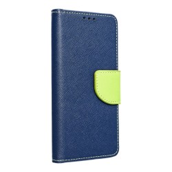 Etui Fancy pour iPhone 12 Mini - Bleu marine / Citron vert