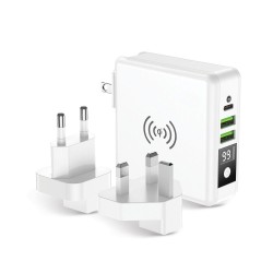 Chargeur multifonctions Forcell 4en1 15W avec ports USB / USB type C, power bank 8000mAh et chargement sans fil