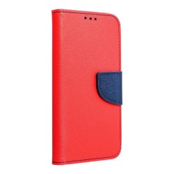 Etui Fancy pour Samsung Galaxy A72 4G - Rouge / Bleu marine